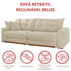 Sofá Retrátil 3 Lugares 250cm Linho Belize Bege