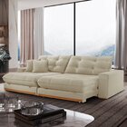 Sofá Retrátil 3 Lugares 250cm Linho Belize Bege