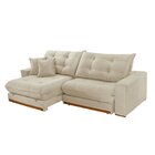 Sofá Retrátil 3 Lugares 250cm Linho Belize Bege