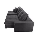 Sofá Retrátil 3 Lugares 250cm Linho Belize Grafite