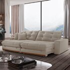 Sofá Retrátil 3 Lugares 250cm Linho Belize Marrom