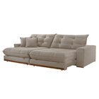 Sofá Retrátil 3 Lugares 250cm Linho Belize Marrom