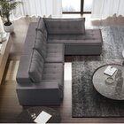 Sofá Retrátil 3 Lugares Com Chaise 256cm Presidente  Cinza