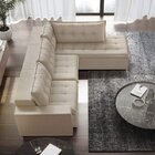 Sofá Retrátil 3 Lugares Com Chaise 256cm Presidente  Marfim