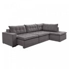 Sofá Retrátil 3 Lugares Com Chaise 296cm Presidente  Cinza