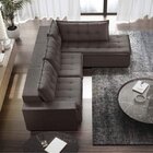 Sofá Retrátil 3 Lugares Com Chaise 316cm Presidente  Marrom