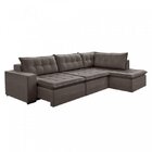 Sofá Retrátil 3 Lugares Com Chaise 316cm Presidente  Marrom