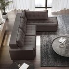 Sofá Retrátil 3 Lugares Com Chaise 366cm Presidente  Marrom