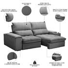 Sofá Retrátil 3 Lugares Com Porta Copo 210cm Andes F05 Veludo