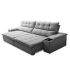 Sofá Retrátil 3 Lugares Com Porta Copo 230cm Malta F05 Veludo