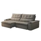 Sofá Retrátil 3 Lugares Com Porta Copo 230cm Malta F05 Veludo