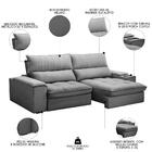 Sofá Retrátil 3 Lugares Com Porta Copo 250cm Andes F05 Veludo