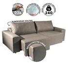 Sofá Retrátil 3 Lugares Linho Cinza Claro Danúbio Shop Jm