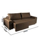 Sofá Retrátil 3 Lugares Linho Tabaco Danúbio Shop Jm