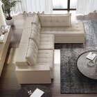 Sofá Retrátil 3 Lugares Suede Bege Presidente Marfim