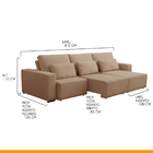 Sofá Retrátil 4,10m Mola Bonnel Espuma D28 Linho Bege - Grand