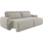 Sofá Retrátil 4 Lugares 240cm Em Linho City Bege Claro