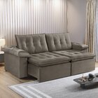 Sofá Retrátil 4 Lugares 242cm Itaguaí Prime Estofart Bege/esc