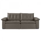 Sofá Retrátil 4 Lugares 242cm Itaguaí Prime Estofart Bege/esc