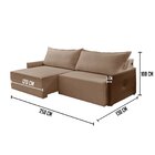 Sofá Retrátil 4 Lugares 250cm Braço Em Corino Com Usb Linho S