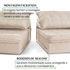 Sofá Retrátil 4 Lugares 250cm Linho Muriaé Bege