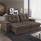 Sofá Retrátil 4 Lugares 250cm Palace Com Usb  Marrom