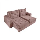 Sofá Retrátil 4 Lugares 250cm Solar Com Usb  Rosê