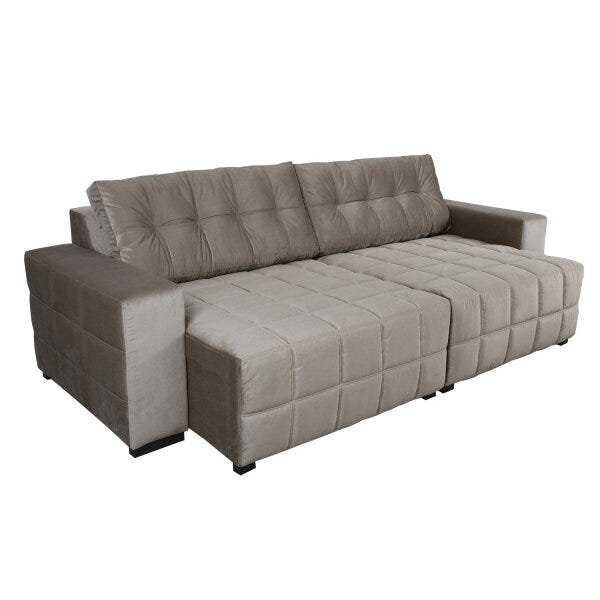 Sofa Retratil 4 Lugares 260cm Lumiere  Marrom Claro