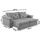 Sofá Retrátil 4 Lugares 262cm Astor 2131 Marrom