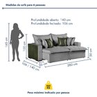 Sofá Retrátil 4 Lugares 280cm Linho Siena  Cinza/verde