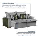 Sofá Retrátil 4 Lugares 280cm Linho Siena  Cinza/verde