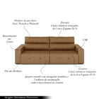 Sofá Retrátil 4 Lugares 284cm 2 Módulos Nero Com Usb Couro Ca