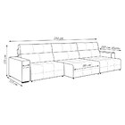 Sofá Retrátil 4 Lugares 284cm 3 Módulos Nero Com Usb Couro Ca