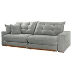 Sofá Retrátil 4 Lugares 290cm Linho Belize Cinza