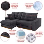 Sofá Retrátil 4 Lugares 290cm Veludo Belize Grafite