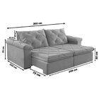 Sofá Retrátil 4 Lugares 302cm Astor 2103 Cinza