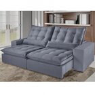 Sofá Retrátil 4 Lugares Da Vinci Mundial Estofados Cinza