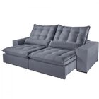 Sofá Retrátil 4 Lugares Da Vinci Mundial Estofados Cinza