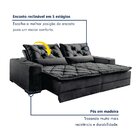 Sofá Retrátil 4 Lugares E Reclinável 2,30m Veludo Cinza   Vel