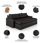 Sofá Retrátil 4 Lugares Para Sala 264cm Elios Couro Bordô Z55