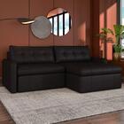 Sofá Retrátil 4 Lugares Para Sala 264cm Elios Couro Bordô Z55