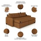 Sofá Retrátil 4 Lugares Para Sala 264cm Elios Couro Telha Z55