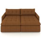 Sofá Retrátil 4 Lugares Para Sala 264cm Elios Couro Telha Z55