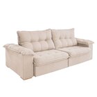 Sofá Retrátil 5 Lugares 290cm Linho Muriaé Bege