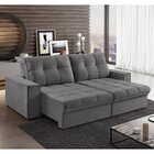 Sofá Retrátil 5 Lugares 290cm Palace  Cinza