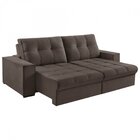 Sofá Retrátil 5 Lugares 290cm Palace Com Usb  Marrom