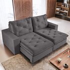 Sofá Retrátil 5 Lugares 290cm Solar  Cinza