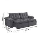 Sofá Retrátil 5 Lugares 302cm Itaguaí Prime  Cinza