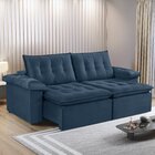 Sofá Retrátil 5 Lugares 302cm Itaguaí Prime Estofart Azul