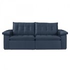 Sofá Retrátil 5 Lugares 302cm Itaguaí Prime Estofart Azul